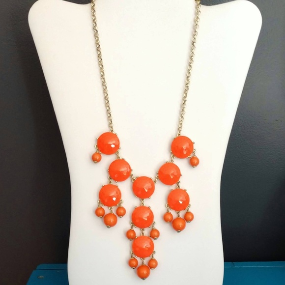 Jcrew Orange Bauble Necklace | Poshmark